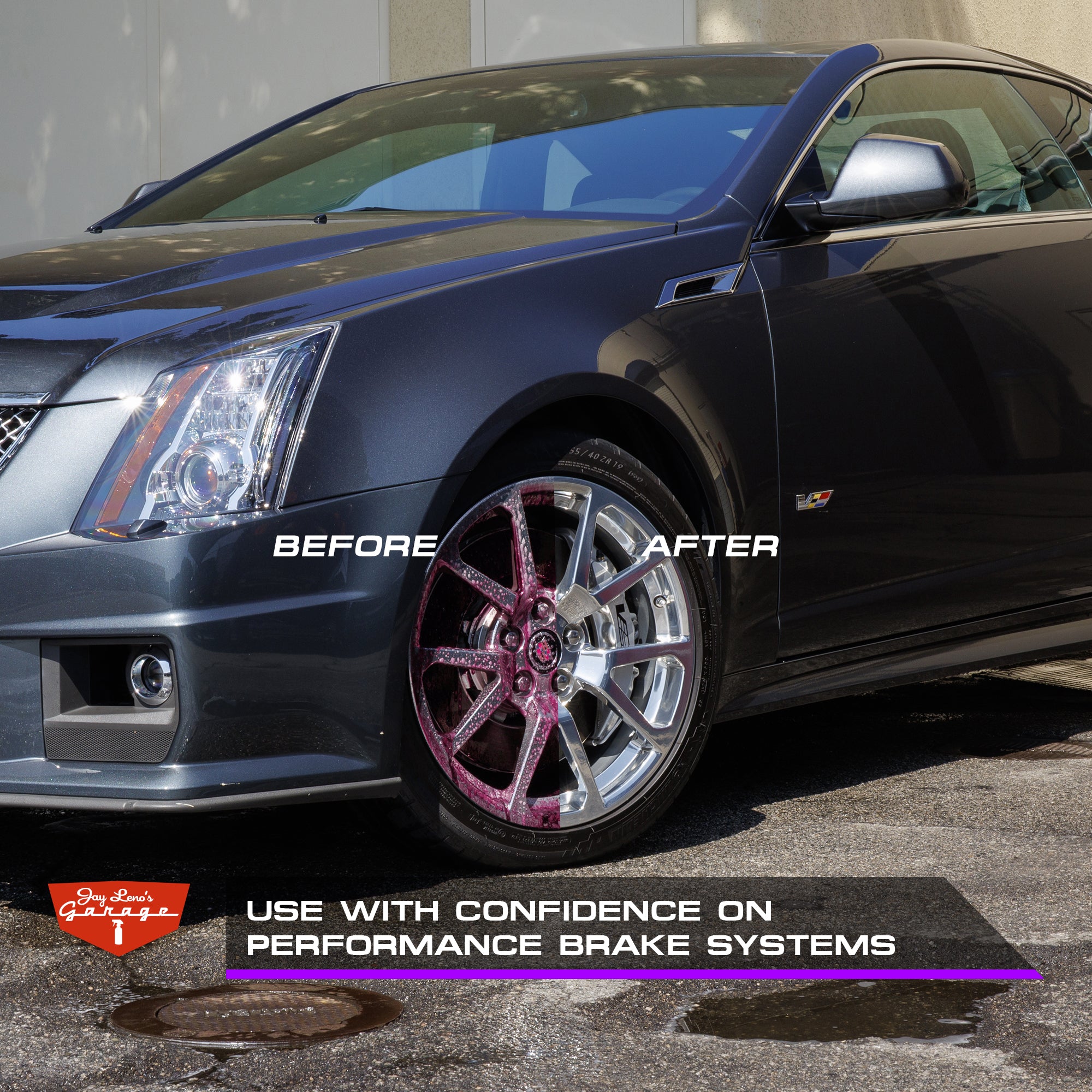 Jay Leno's Garage iron removing wheel cleaner before and after