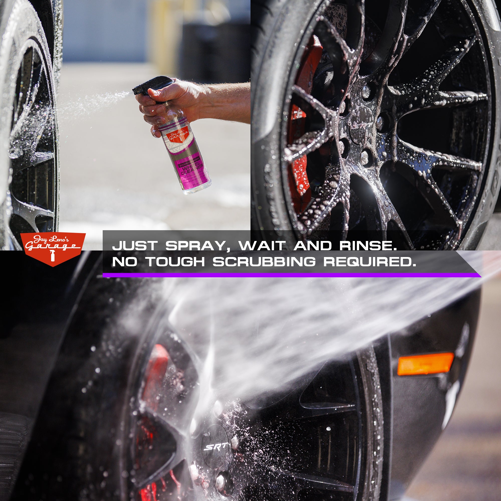 Dodge Hellcat Demon Wheels being cleaned with the best wheel cleaner